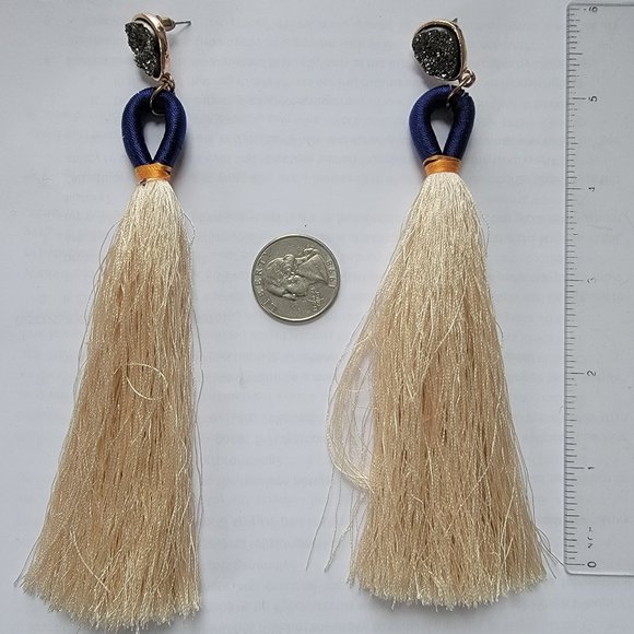 HUGE Anthropologie Tassel Statement Earrings - Picture 1 of 1